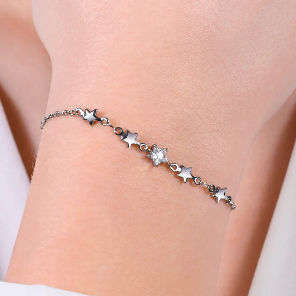BRACCIALE DONNA CON STELLE E ZIRCONI BIANCHI - Image 2