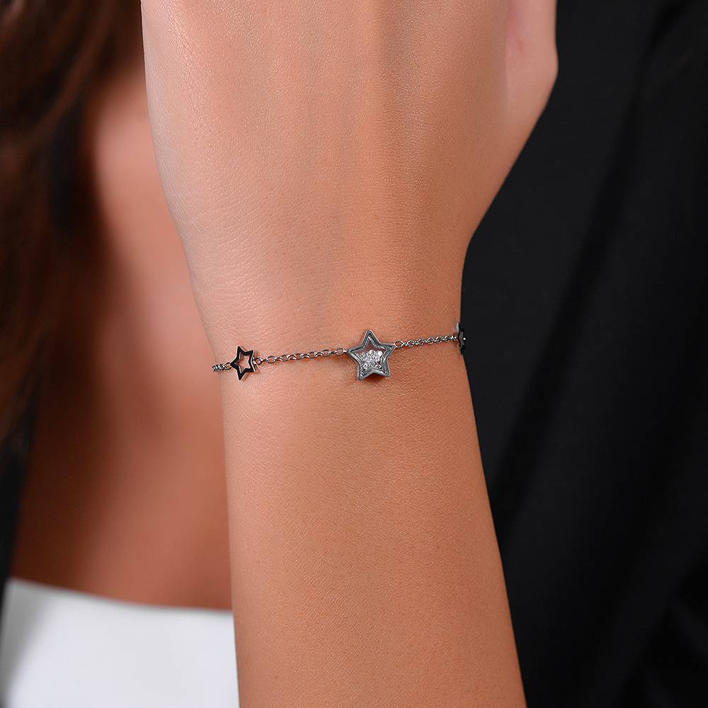 BRACCIALE DONNA IN ACCAIO STELLE E ZIRCONI - Image 2