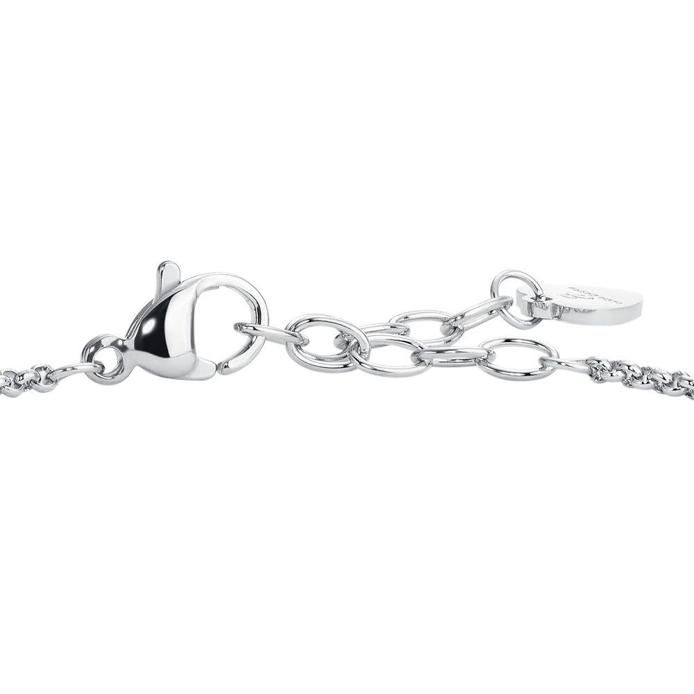 BRACCIALE DONNA IN ACCIAIO, BUSSOLOTTO ED ELEMENTI CON ZIRCONI BIANCHI - Image 6