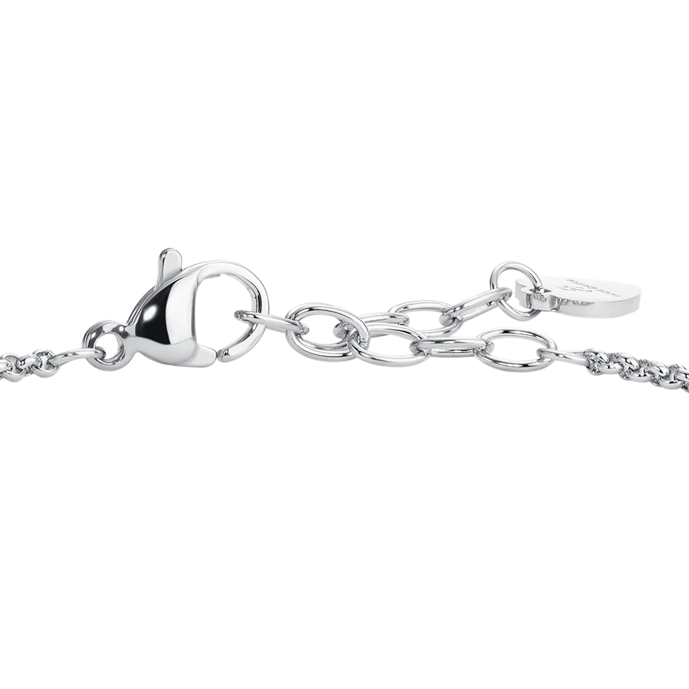 BRACCIALE DONNA IN ACCIAIO, BUSSOLOTTO ED ELEMENTI CON ZIRCONI VIOLA - Image 6