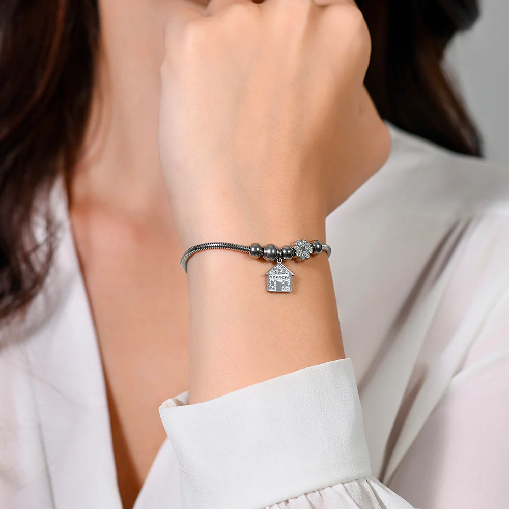 BRACCIALE DONNA IN ACCIAIO CASA E CRISTALLI - Image 2