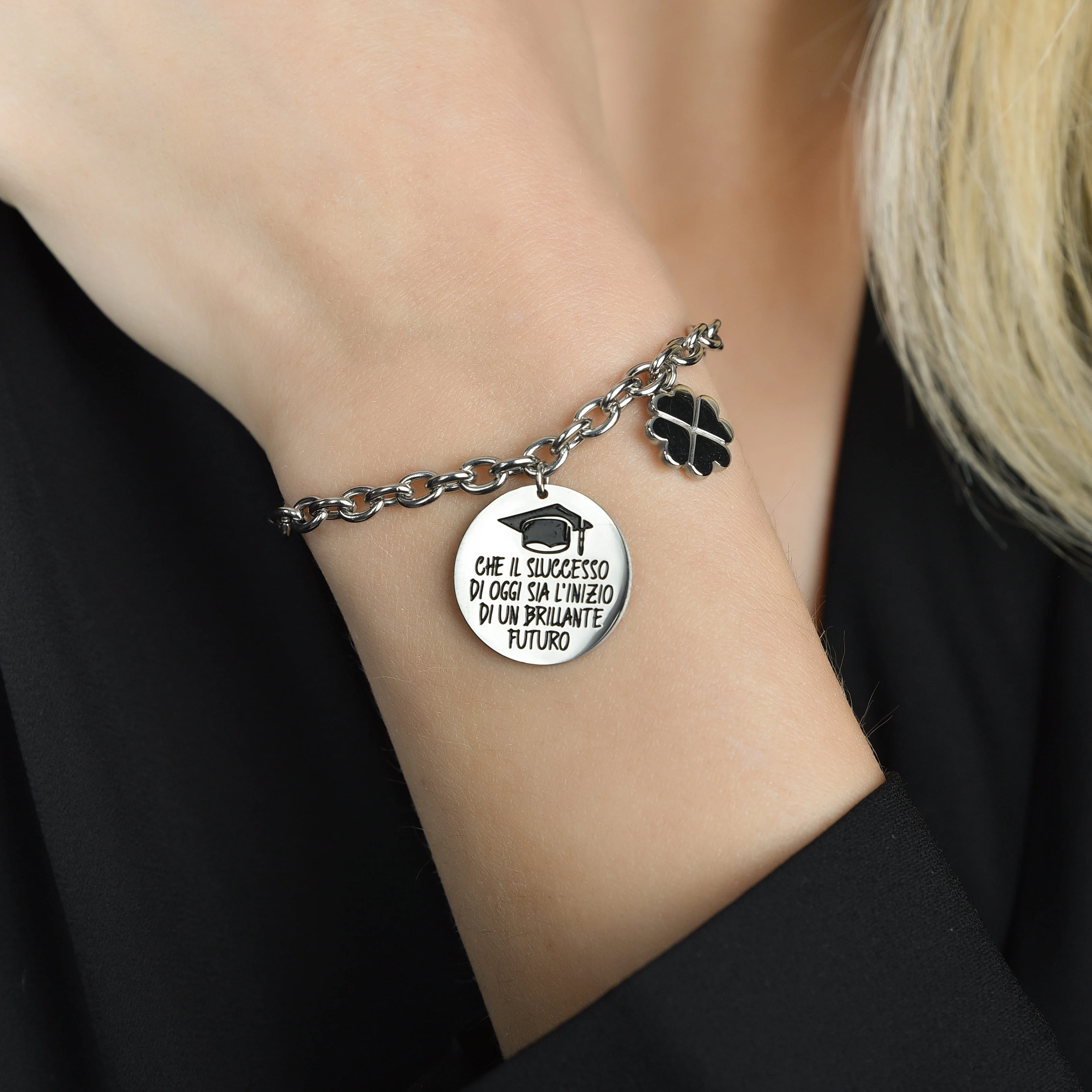 BRACCIALE DONNA IN ACCIAIO CHE IL SUCCESSO DI OGGI SIA L'INIZIO DI UN BRILLANTE - Image 2