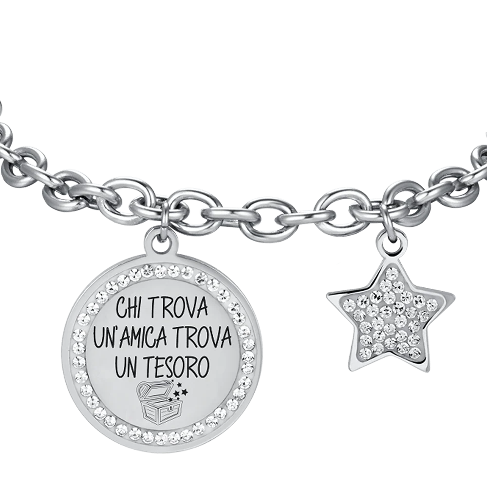 BRACCIALE DONNA IN ACCIAIO CHI TROVA UN'AMICA TROVA UN TESORO - Image 4