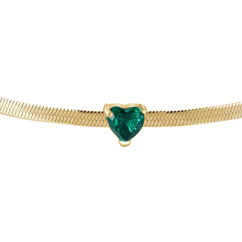 BRACCIALE DONNA IN ACCIAIO COLORE ORO CON ZIRCONE VERDE - Image 4