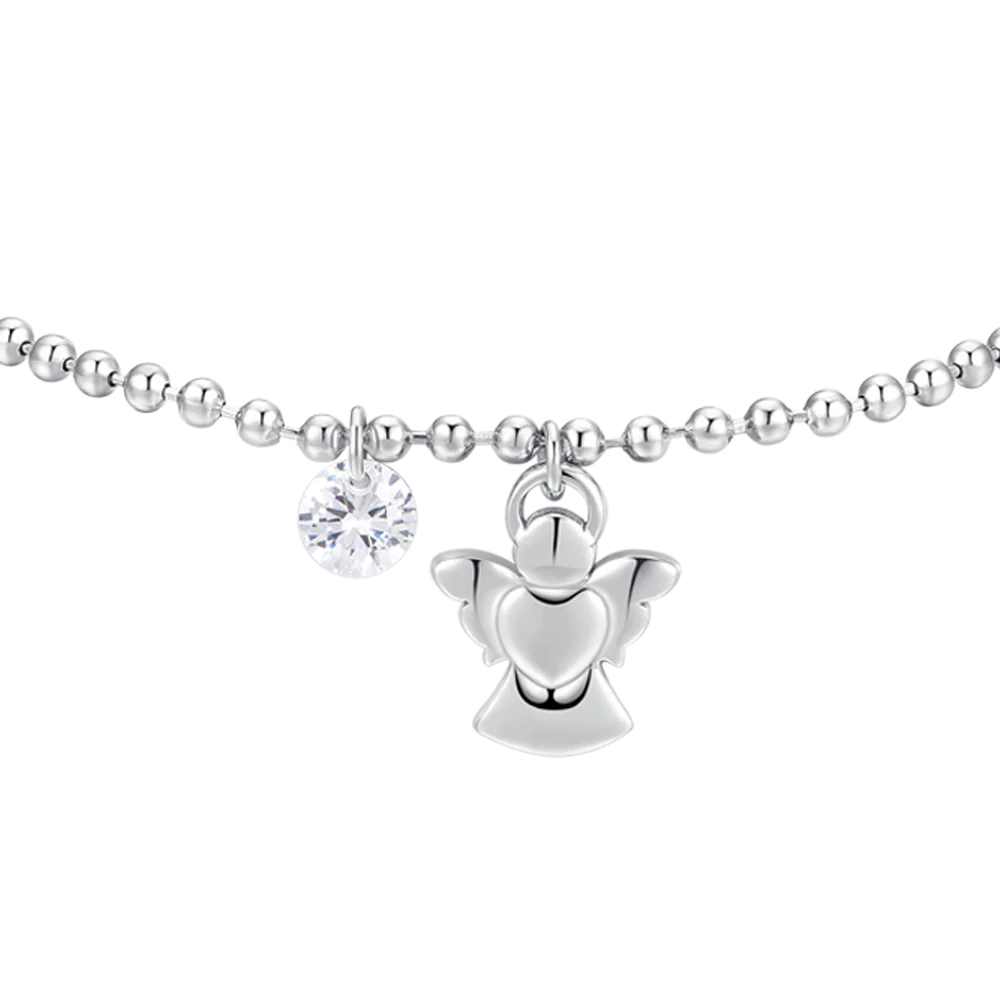 BRACCIALE DONNA IN ACCIAIO CON ANGELO E ZIRCONE BIANCO - Image 4