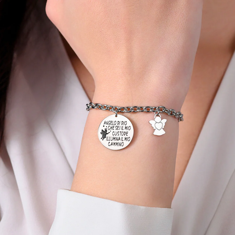 BRACCIALE DONNA IN ACCIAIO CON CHARM ANGELO - Image 2