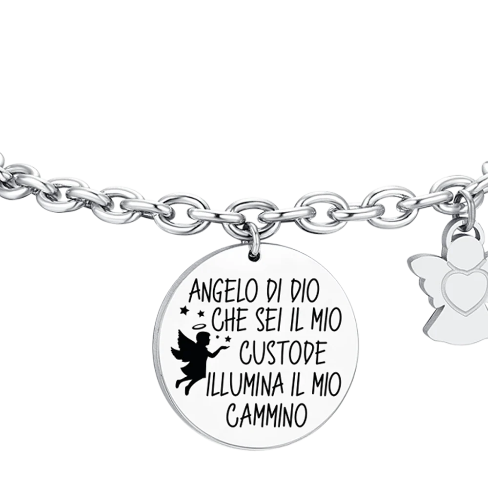 BRACCIALE DONNA IN ACCIAIO CON CHARM ANGELO - Image 4