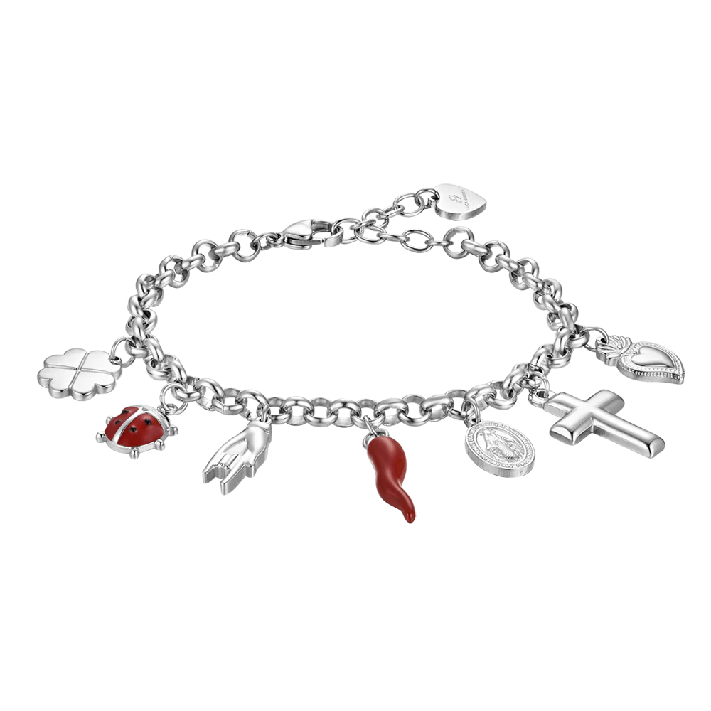 BRACCIALE DONNA IN ACCIAIO CON CHARMS