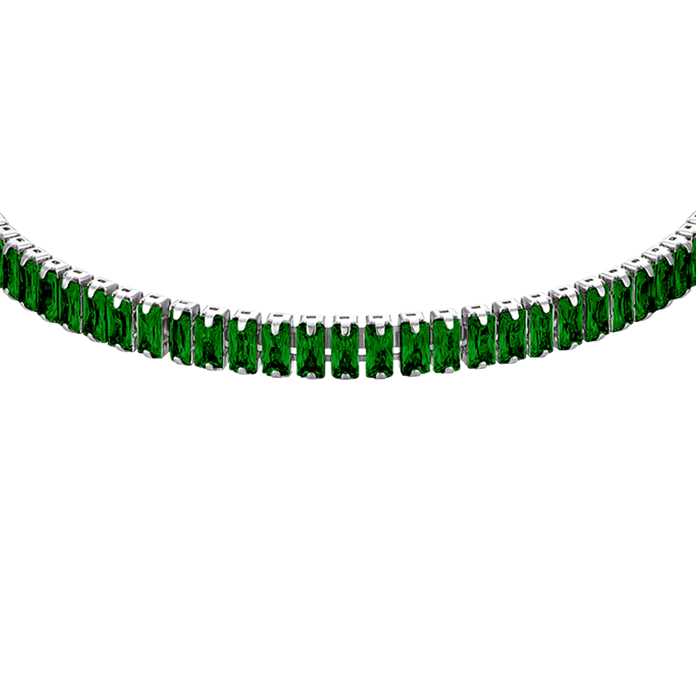 BRACCIALE DONNA IN ACCIAIO CON CRISTALLI VERDI - Image 4