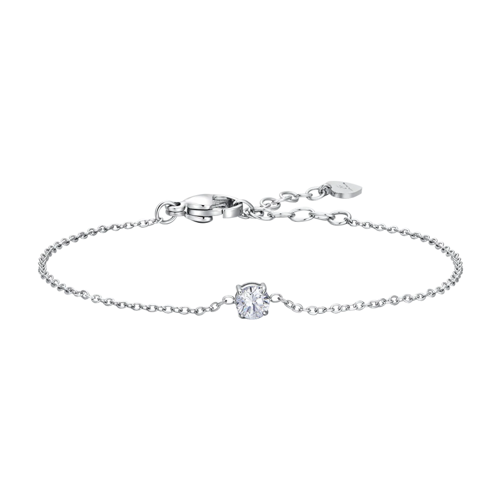 BRACCIALE DONNA IN ACCIAIO CON CRISTALLO BIANCO