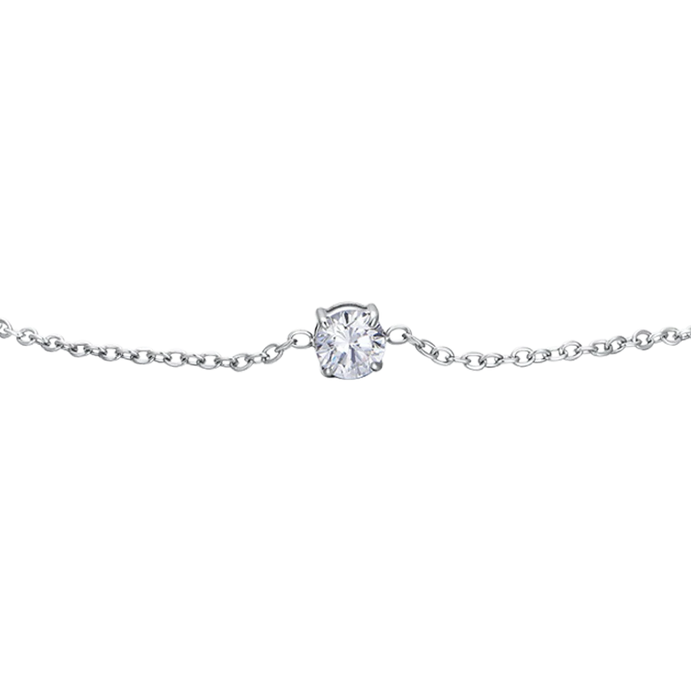 BRACCIALE DONNA IN ACCIAIO CON CRISTALLO BIANCO - Image 4