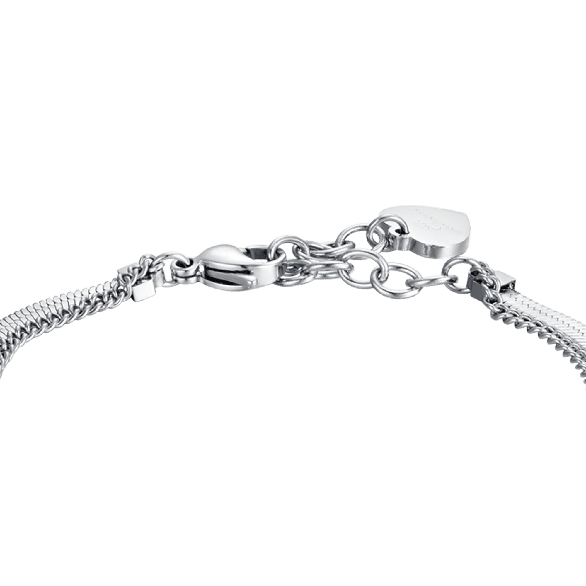 BRACCIALE DONNA IN ACCIAIO CON CROCE CON CRISTALLI BIANCHI - Image 4
