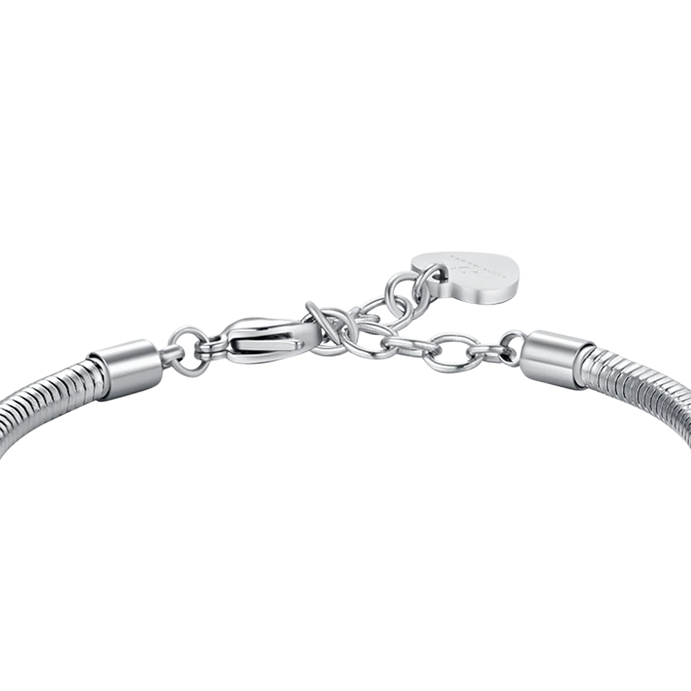 BRACCIALE DONNA IN ACCIAIO CON CUORE CON CRISTALLI BIANCHI - Image 5