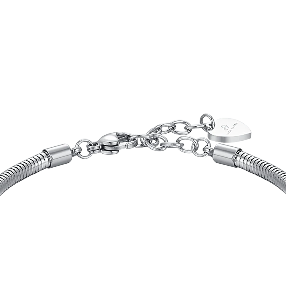 BRACCIALE DONNA IN ACCIAIO CON CUORE E CRISTALLI BIANCHI - Image 5