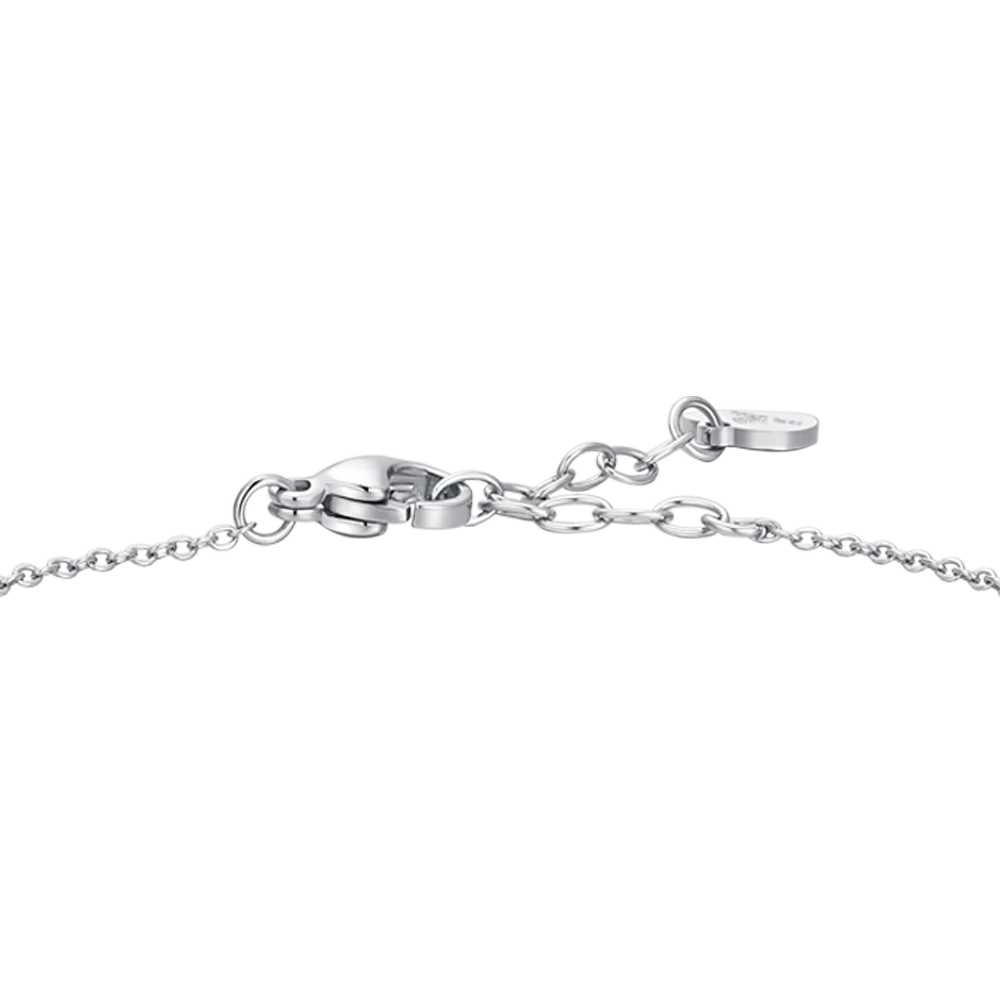 BRACCIALE DONNA IN ACCIAIO CON CUORE ROSA E CRISTALLI BIANCHI - Image 5