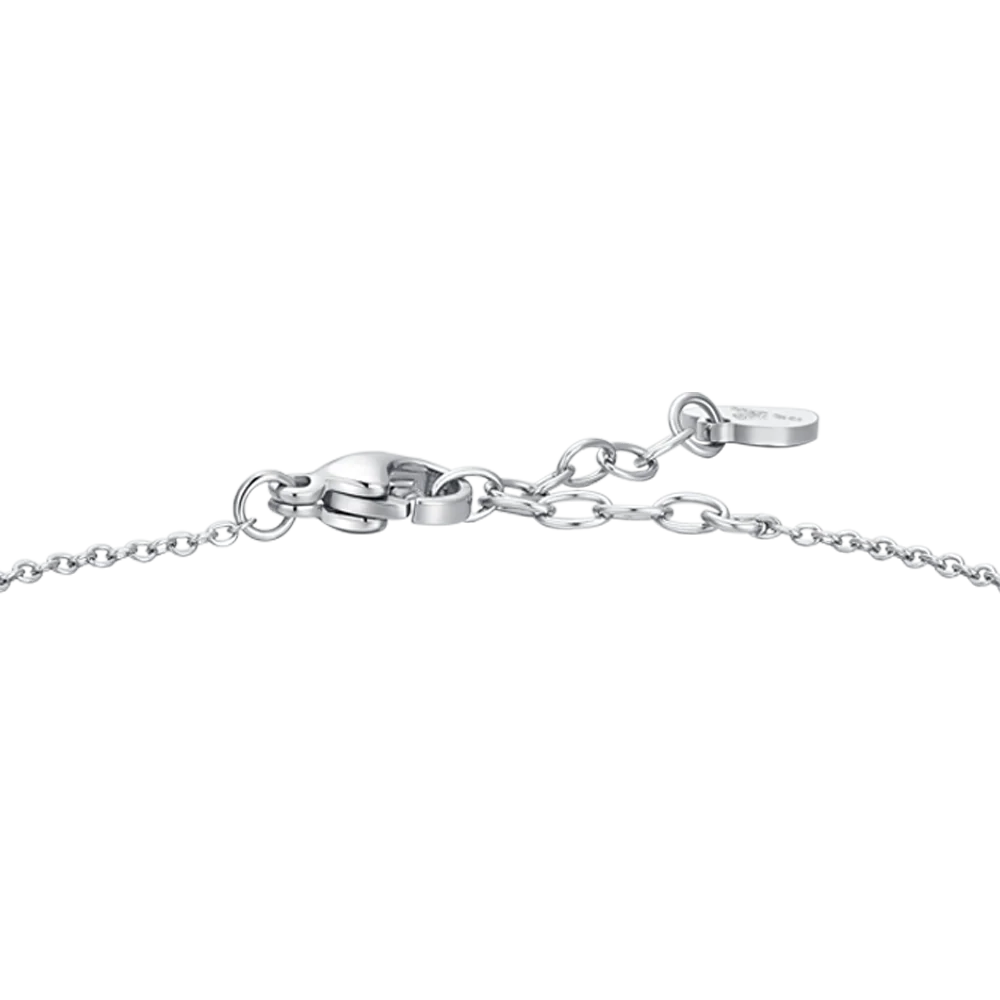 BRACCIALE DONNA IN ACCIAIO CON CUORE VIOLA E CRISTALLI BIANCHI - Image 5