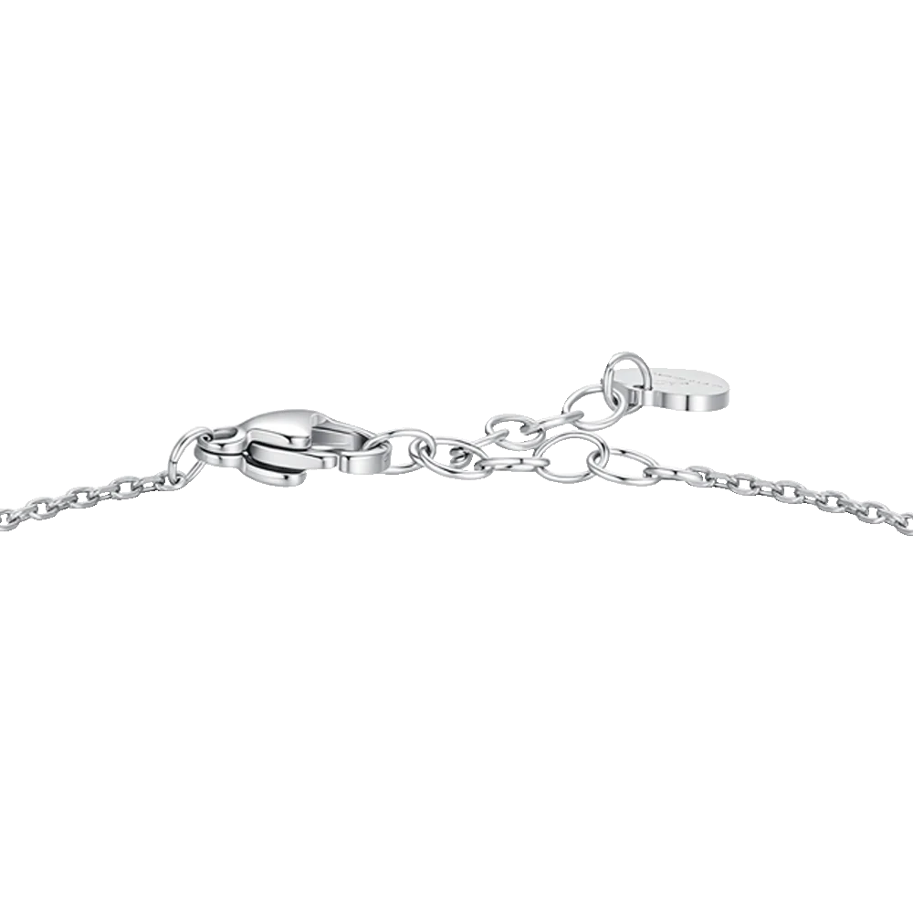 BRACCIALE DONNA IN ACCIAIO CON CUORI CON ZIRCONI BIANCHI E VERDI - Image 6