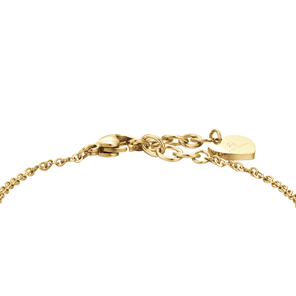 BRACCIALE DONNA IN ACCIAIO IP GOLD CON CUORI E CRISTALLI BIANCHI - Image 5