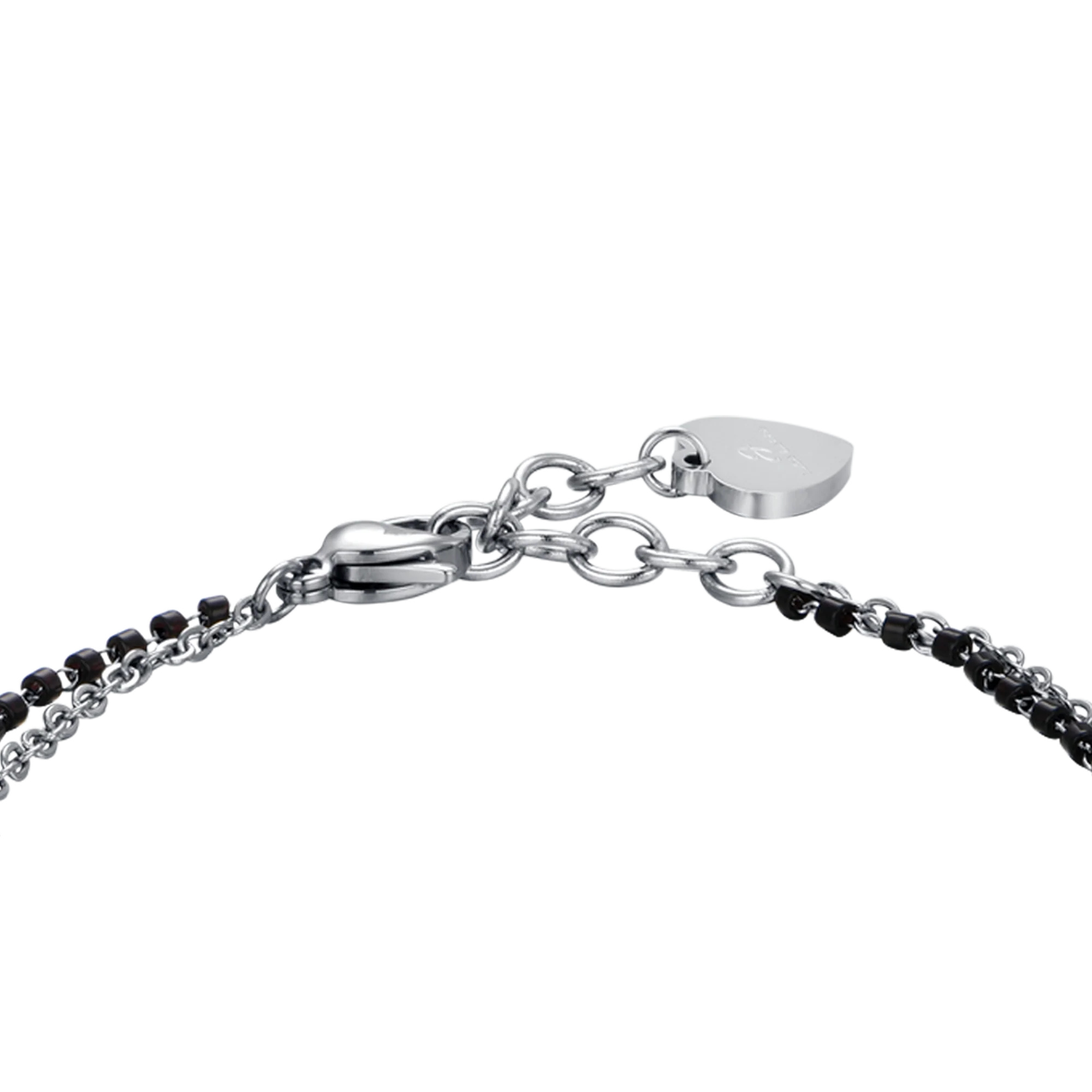 BRACCIALE DONNA IN ACCIAIO CON CUORI, ELEMENTI NERI E CRISTALLO BIANCO - Image 5