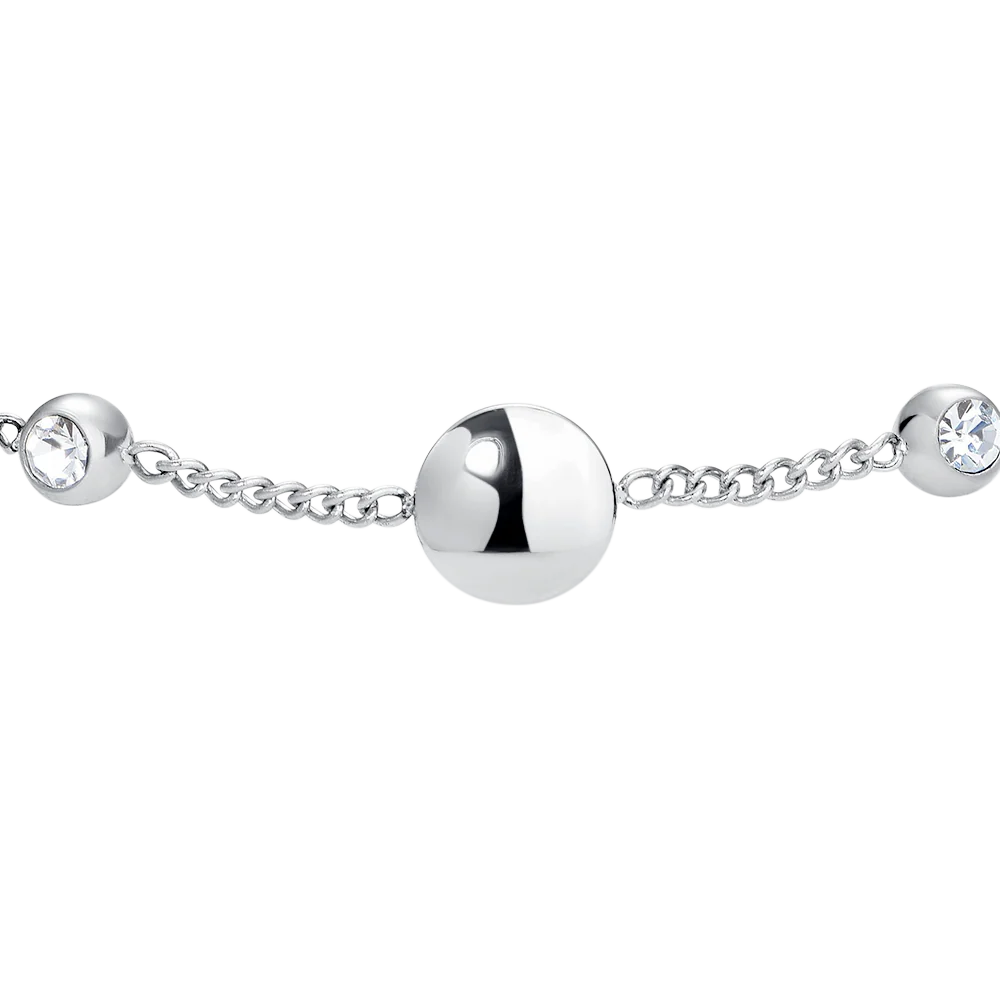 BRACCIALE DONNA IN ACCIAIO CON ELEMENTI IN ACCIAIO E CRISTALLI BIANCHI - Image 3
