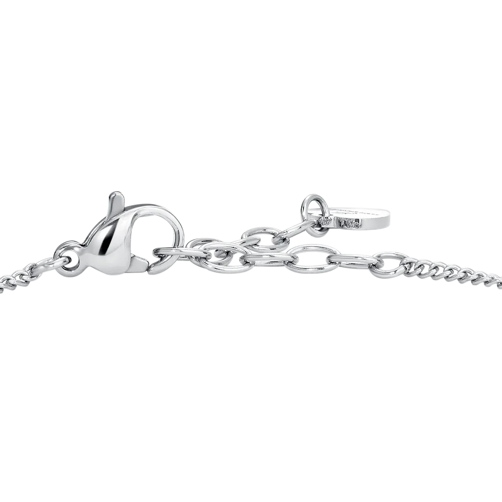 BRACCIALE DONNA IN ACCIAIO CON ELEMENTI IN ACCIAIO E CRISTALLI BIANCHI - Image 4