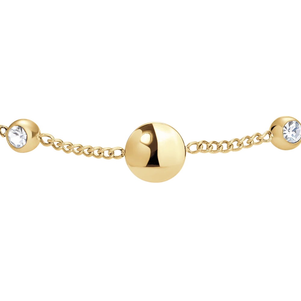 BRACCIALE DONNA IN ACCIAIO CON ELEMENTI IN ACCIAIO IP GOLD E CRISTALLI BIANCHI - Image 5