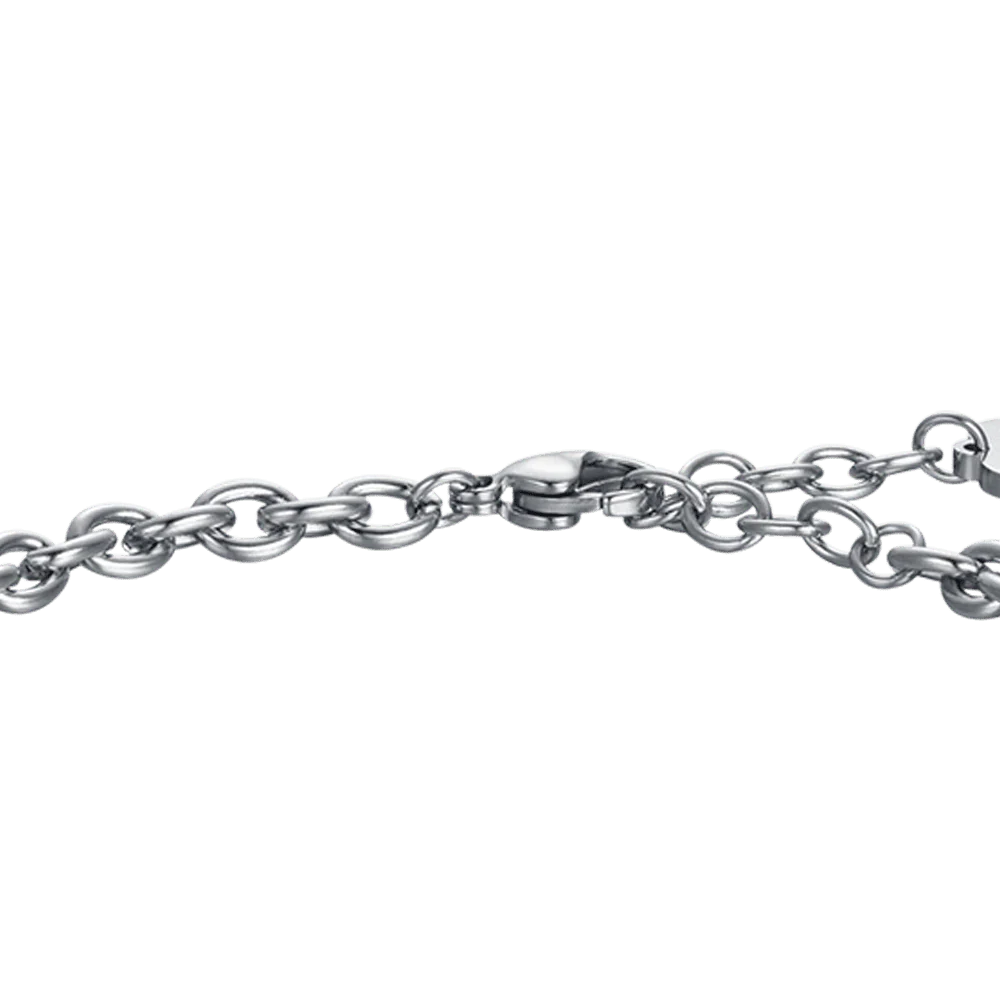 BRACCIALE DONNA IN ACCIAIO CON FIORE DI LOTO CON CRISTALLI BIANCHI - Image 5