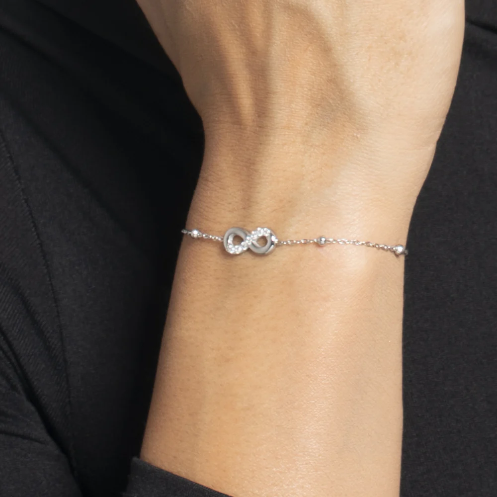 BRACCIALE DONNA IN ACCIAIO CON INFINITO E PUNTI LUCE DI ZIRCONE BIANCO - Image 2