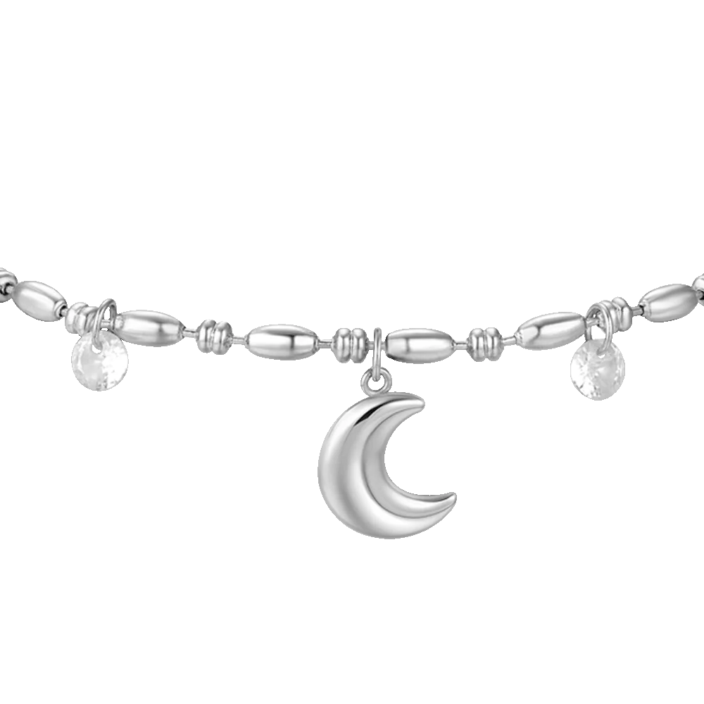 BRACCIALE DONNA IN ACCIAIO CON LUNA E ZIRCONI BIANCHI - Image 4