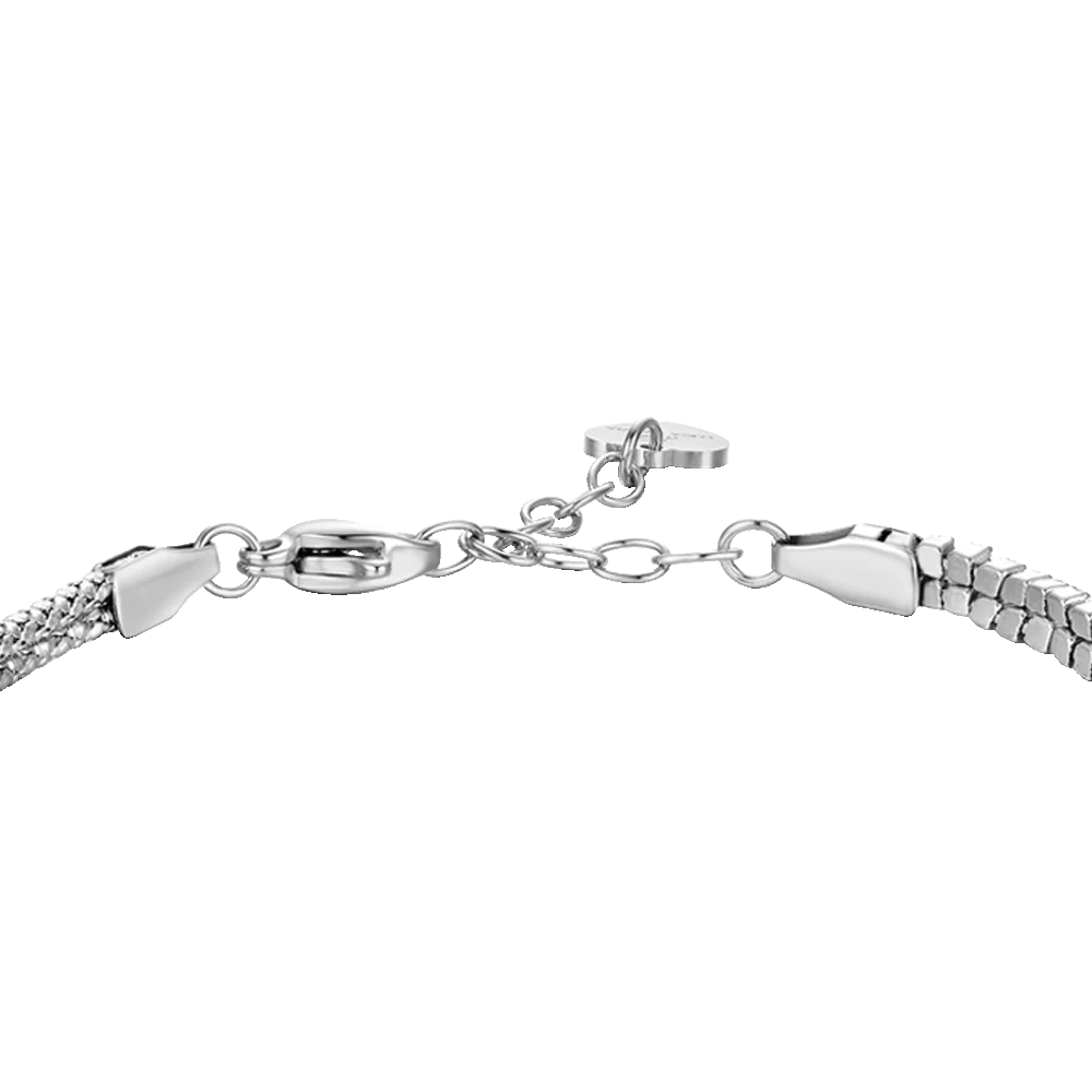 BRACCIALE DONNA IN ACCIAIO CON NODO E ZIRCONI ROSA - Image 5