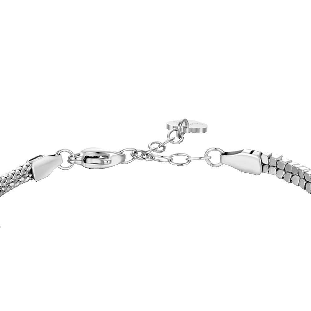 BRACCIALE DONNA IN ACCIAIO CON NODO E ZIRCONI VERDI - Image 5