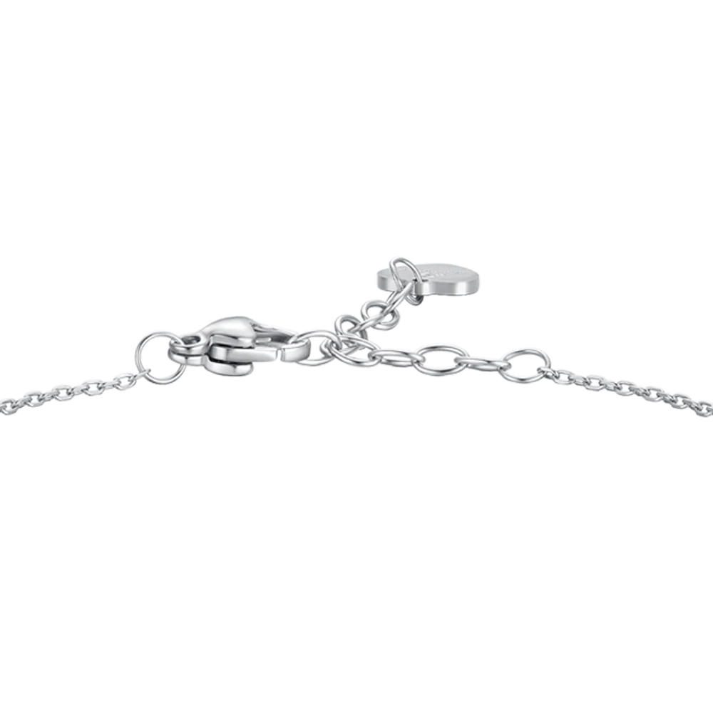 BRACCIALE DONNA IN ACCIAIO CON PENDENTE FIORE E PETALI ZIRCONE ROSA - Image 5