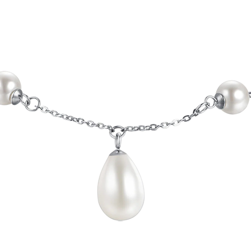 BRACCIALE DONNA IN ACCIAIO CON PERLE - Image 4