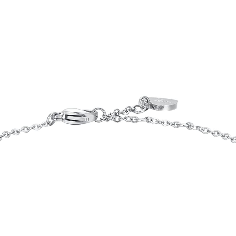 BRACCIALE DONNA IN ACCIAIO CON PERLE SINTETICHE E FIORE DELLA VITA - Image 5