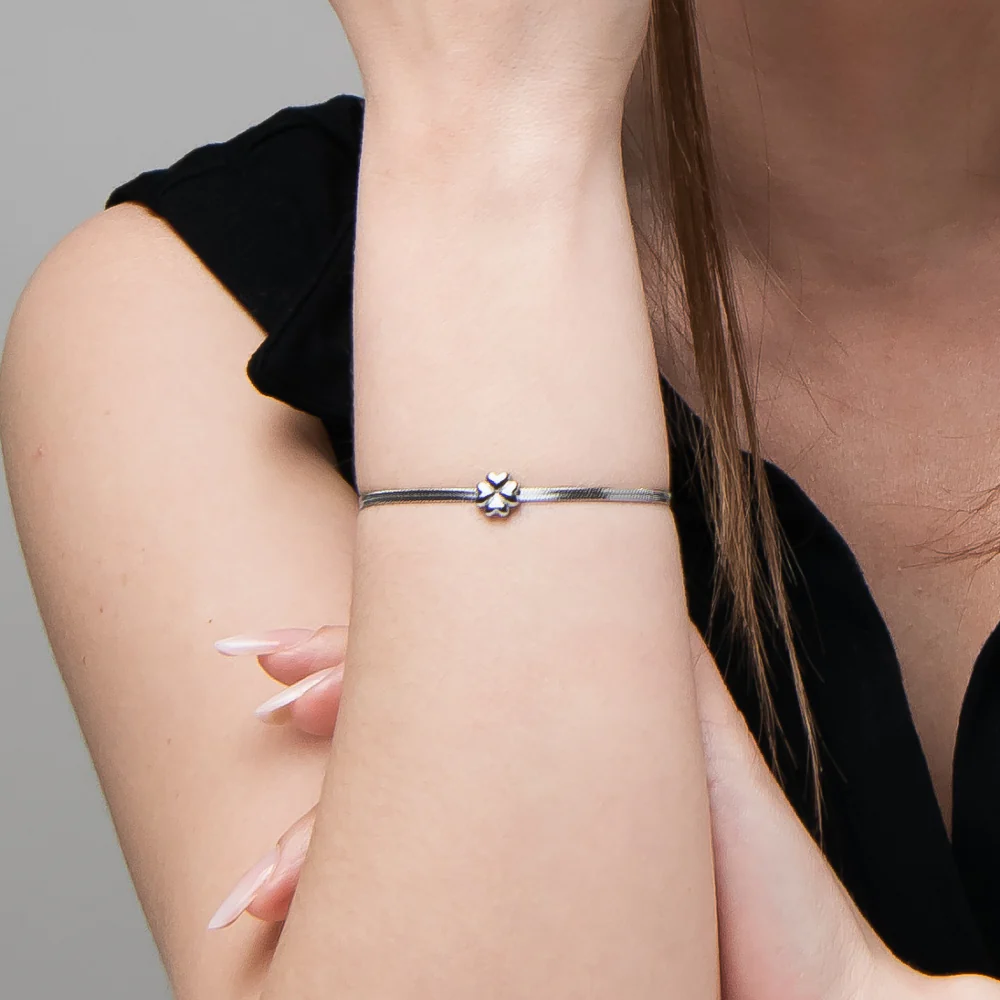 BRACCIALE DONNA IN ACCIAIO CON QUADRIFOGLIO - Image 2