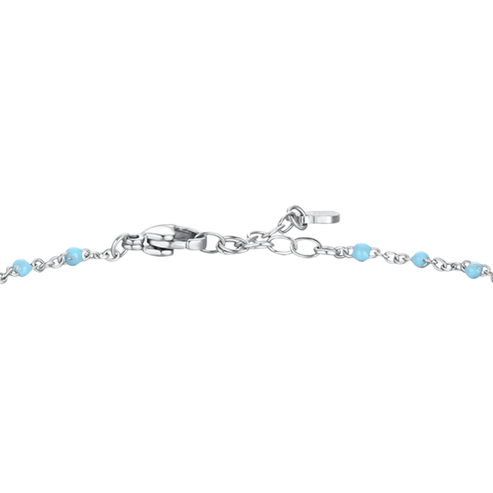 BRACCIALE DONNA IN ACCIAIO CON QUADRIFOGLIO,CRISTALLO E PIETRE CON SMALTO TURCHE - Image 5
