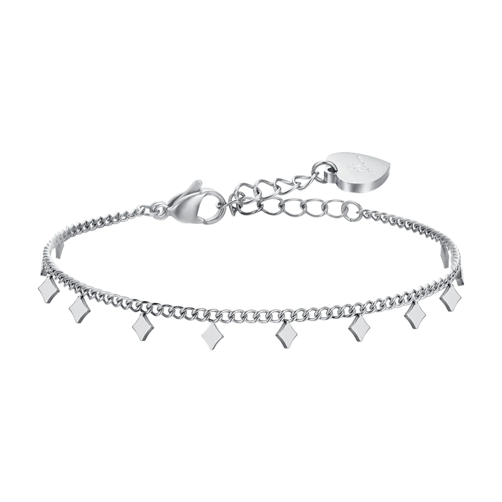 BRACCIALE DONNA IN ACCIAIO CON ROMBI