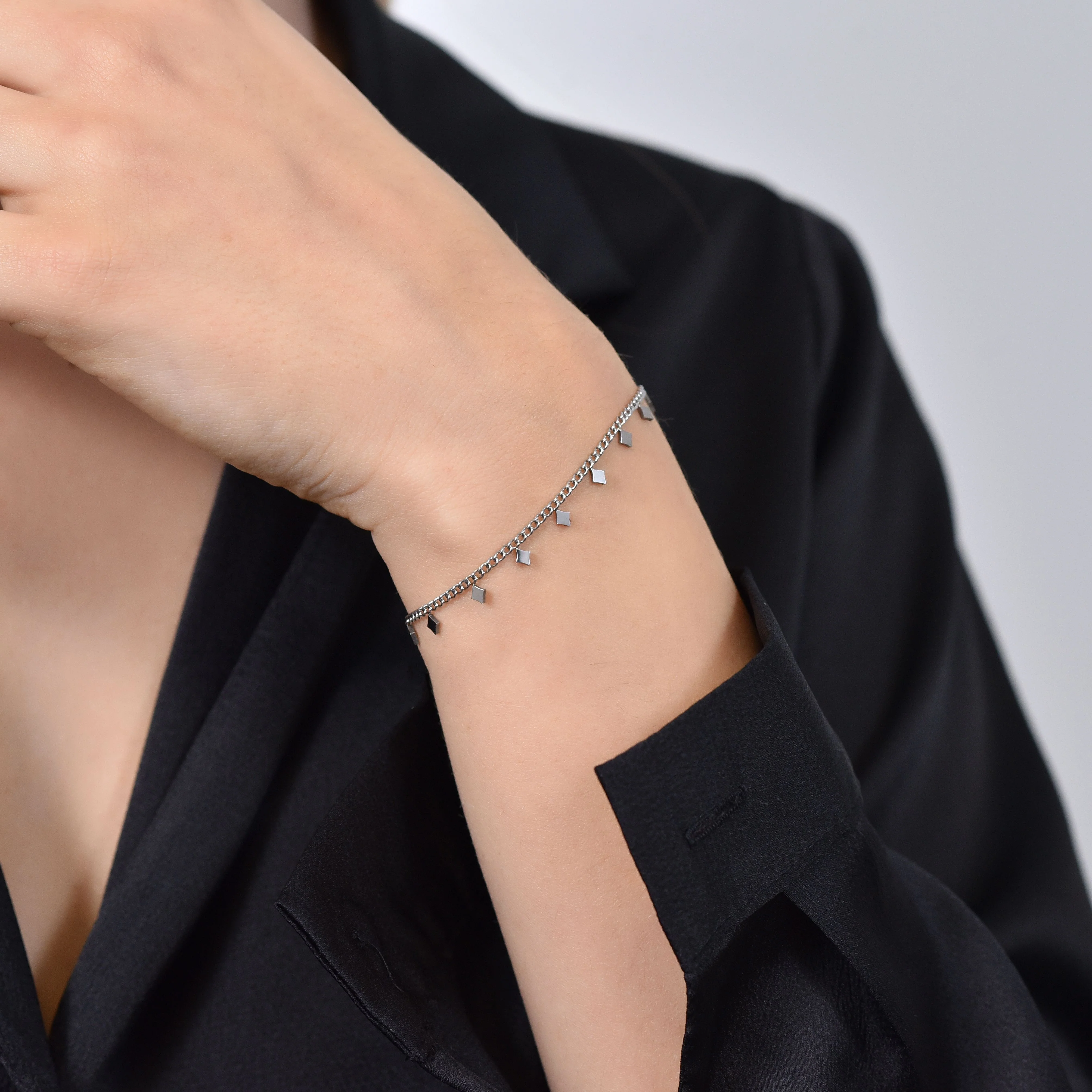 BRACCIALE DONNA IN ACCIAIO CON ROMBI - Image 2
