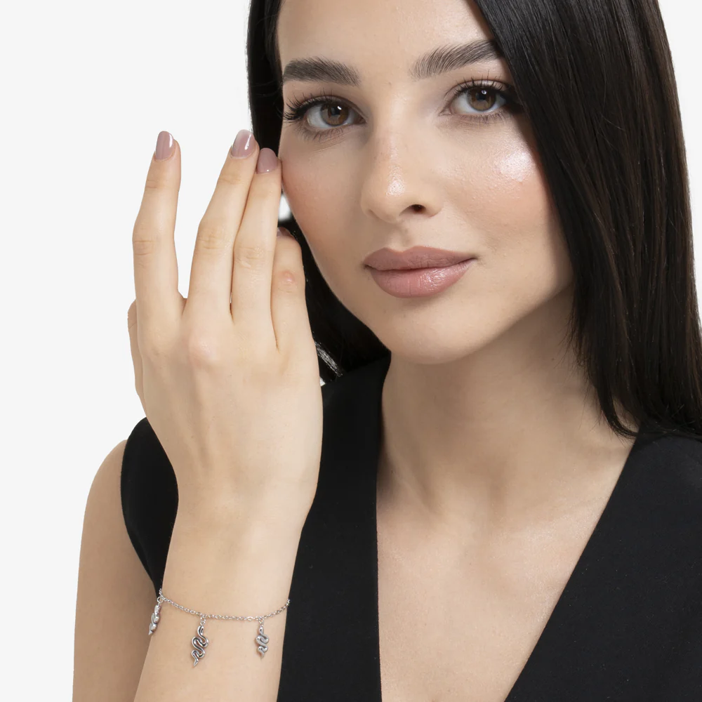 BRACCIALE DONNA IN ACCIAIO CON SERPENTI - Image 3