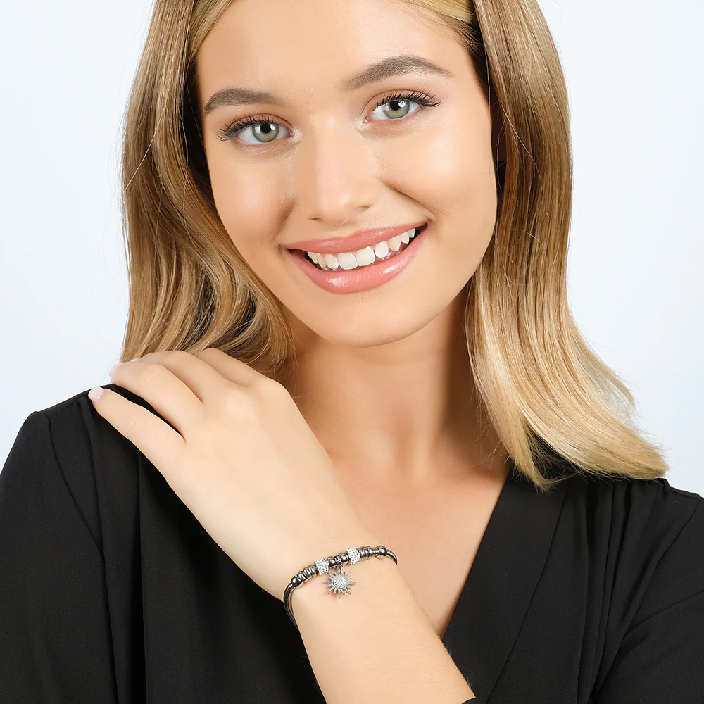 BRACCIALE DONNA IN ACCIAIO CON SOLE CON CRISTALLI BIANCHI - Image 3