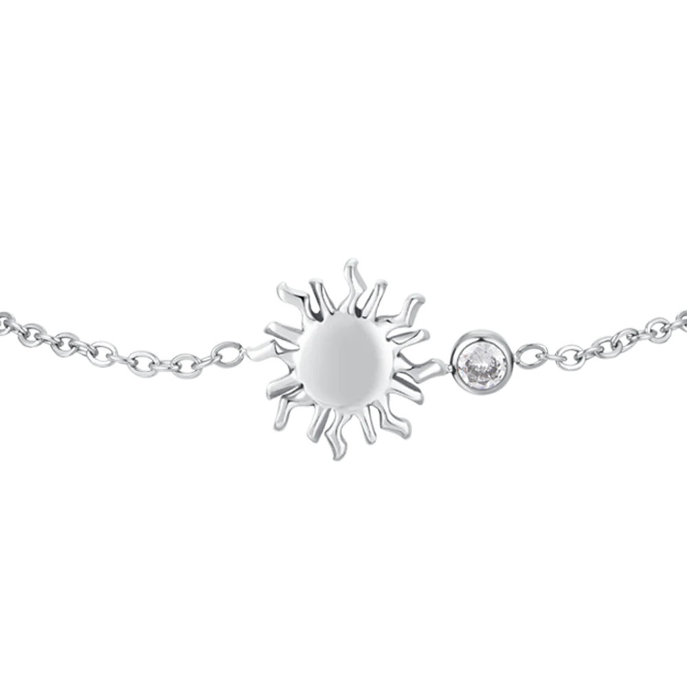 BRACCIALE DONNA IN ACCIAIO CON SOLE E CRISTALLO BIANCO - Image 4