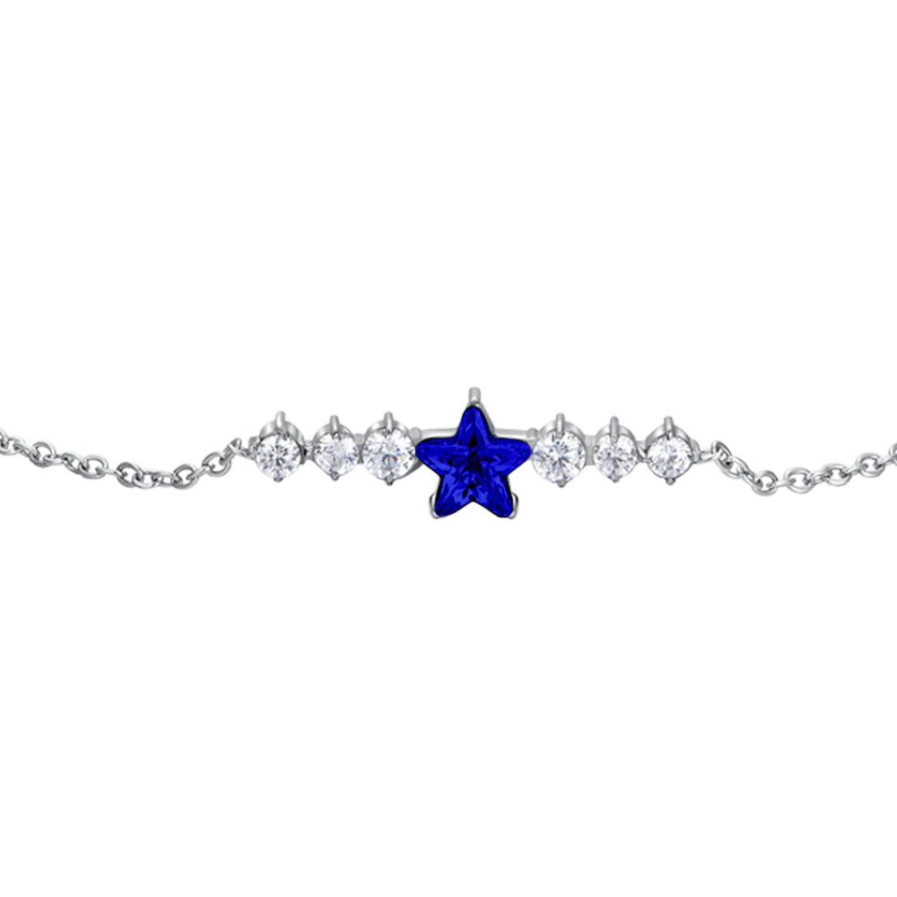 BRACCIALE DONNA IN ACCIAIO CON STELLA BLU E CRISTALLI BIANCHI - Image 4
