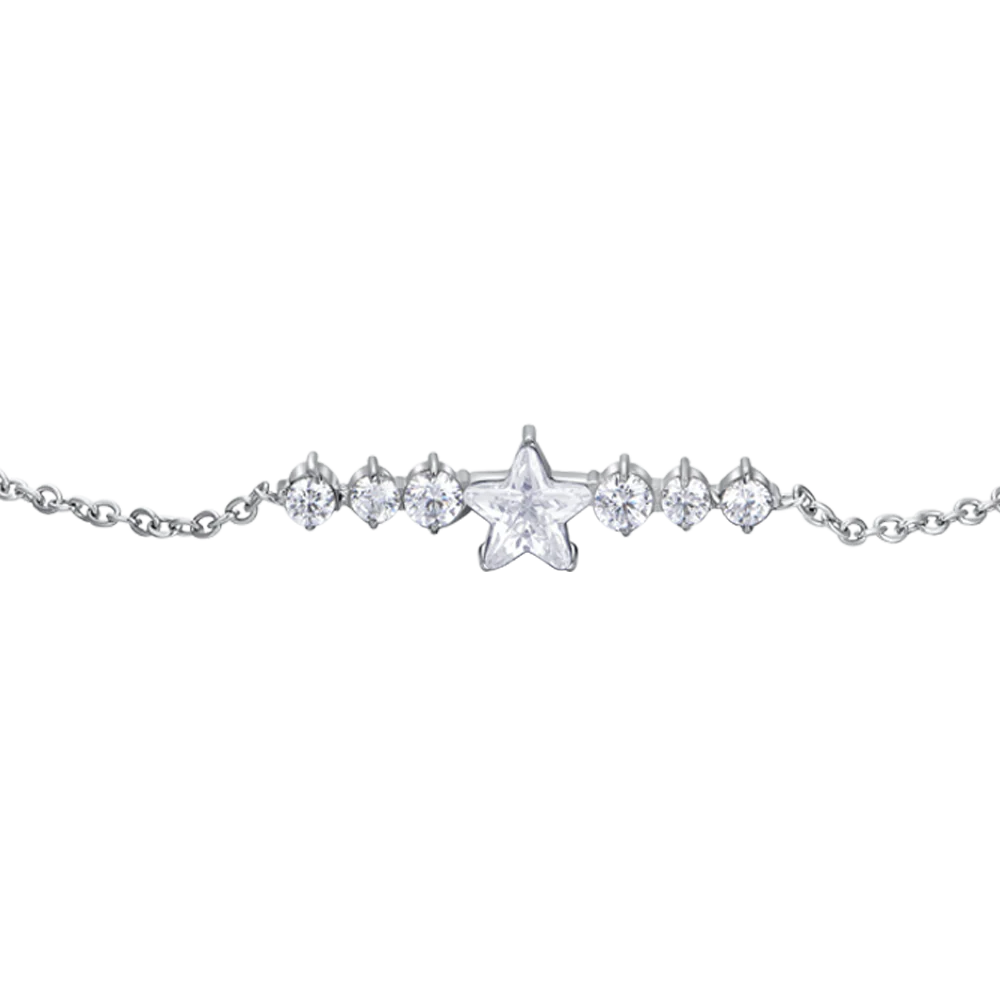 BRACCIALE DONNA IN ACCIAIO CON STELLA E CRISTALLI BIANCHI - Image 4
