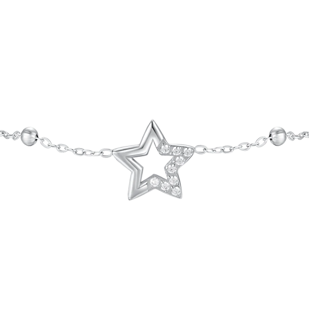 BRACCIALE DONNA IN ACCIAIO CON STELLA E PUNTI LUCE DI ZIRCONE BIANCO - Image 4