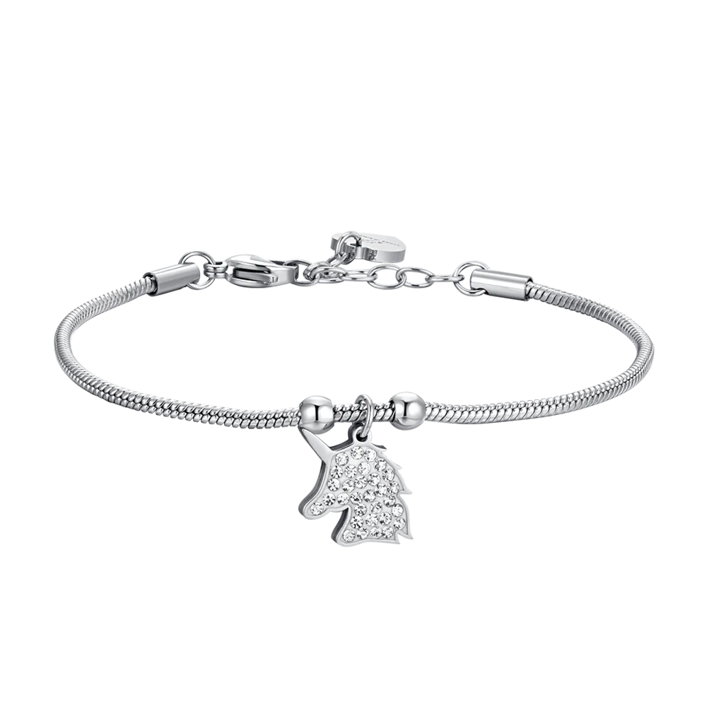 BRACCIALE DONNA IN ACCIAIO CON UNICORNO