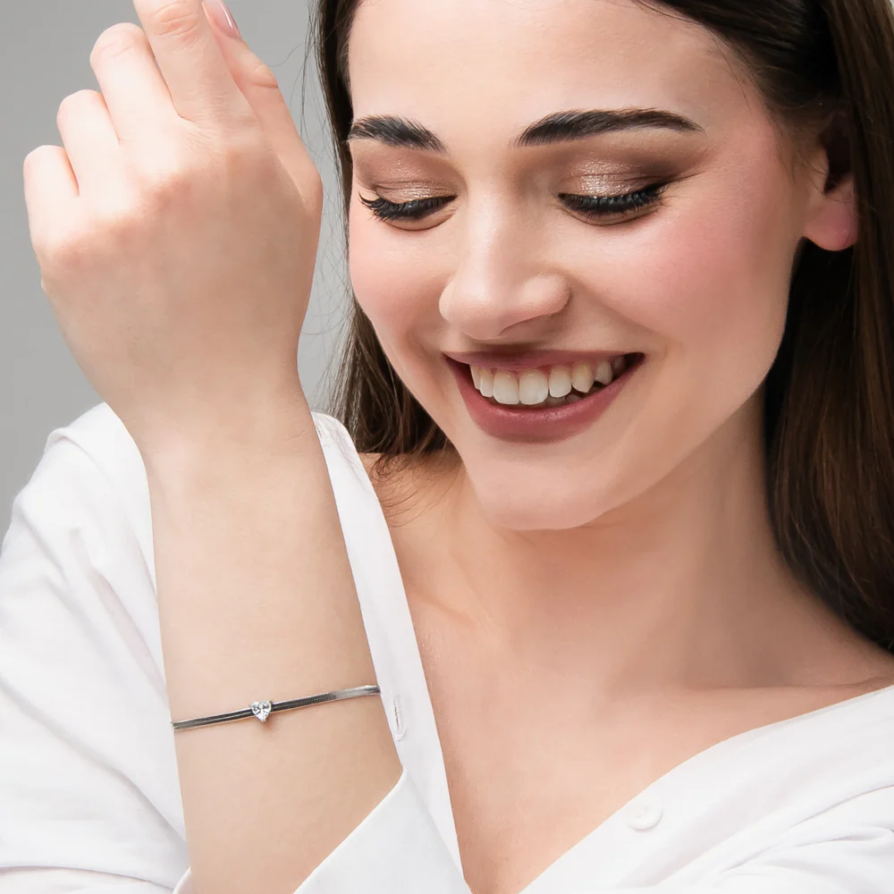 BRACCIALE DONNA IN ACCIAIO CON ZIRCONE BIANCO - Image 3