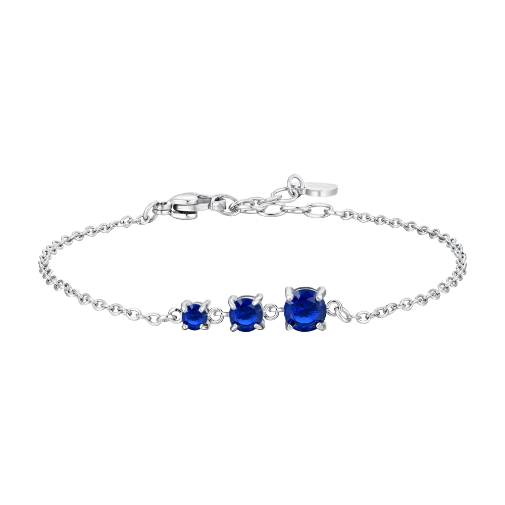 BRACCIALE DONNA IN ACCIAIO CON ZIRCONI BLU