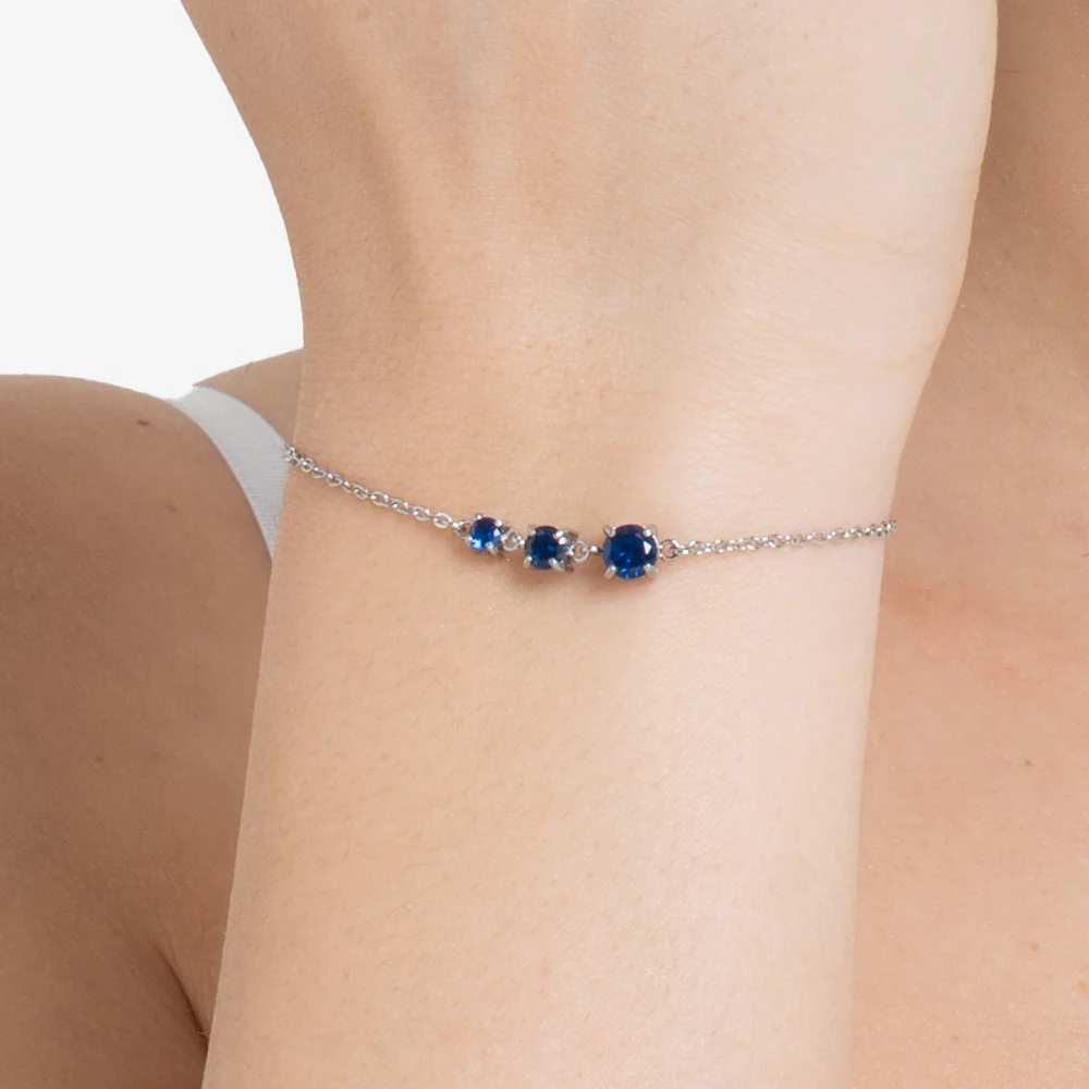 BRACCIALE DONNA IN ACCIAIO CON ZIRCONI BLU - Image 2