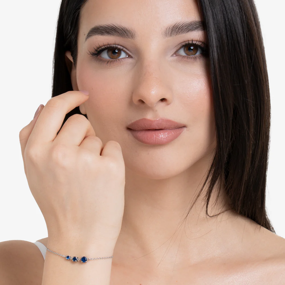 BRACCIALE DONNA IN ACCIAIO CON ZIRCONI BLU - Image 3