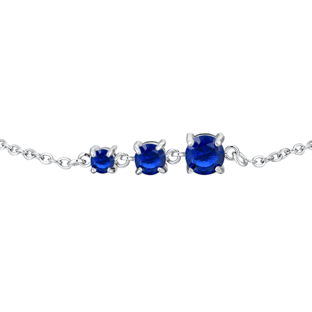 BRACCIALE DONNA IN ACCIAIO CON ZIRCONI BLU - Image 4
